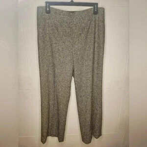 Talbots Womens High-Rise Flat Front Wide Leg Trouser Gray Tweed Sz 16 NWT